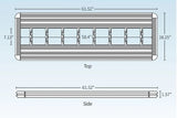 Light 61 IN T5HO G3 Hybrid 4 Lamp BLK (Lamps Not Included)